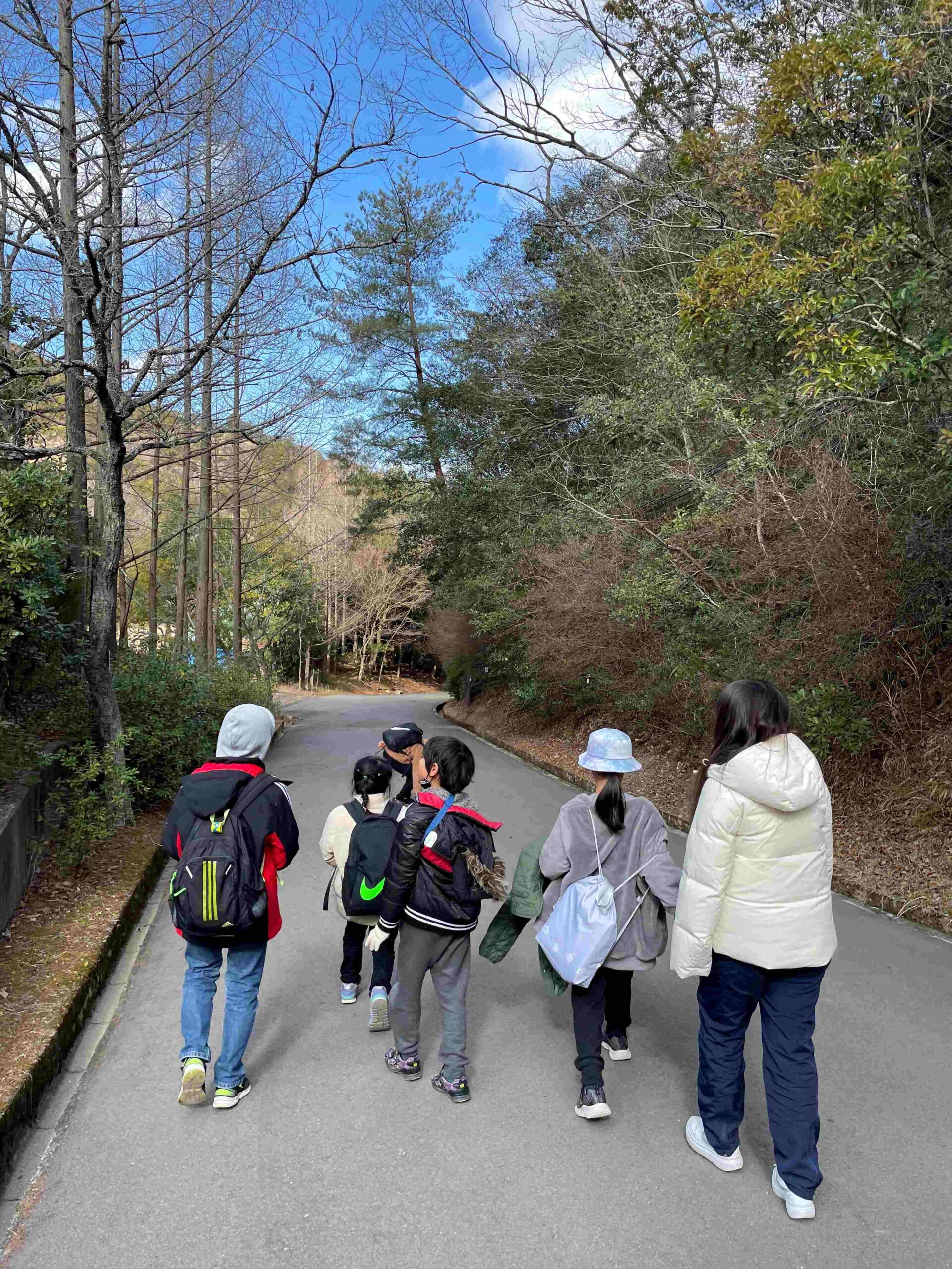 山や広場を歩きながら、夕食の食材をゲットしたり、課題に挑戦