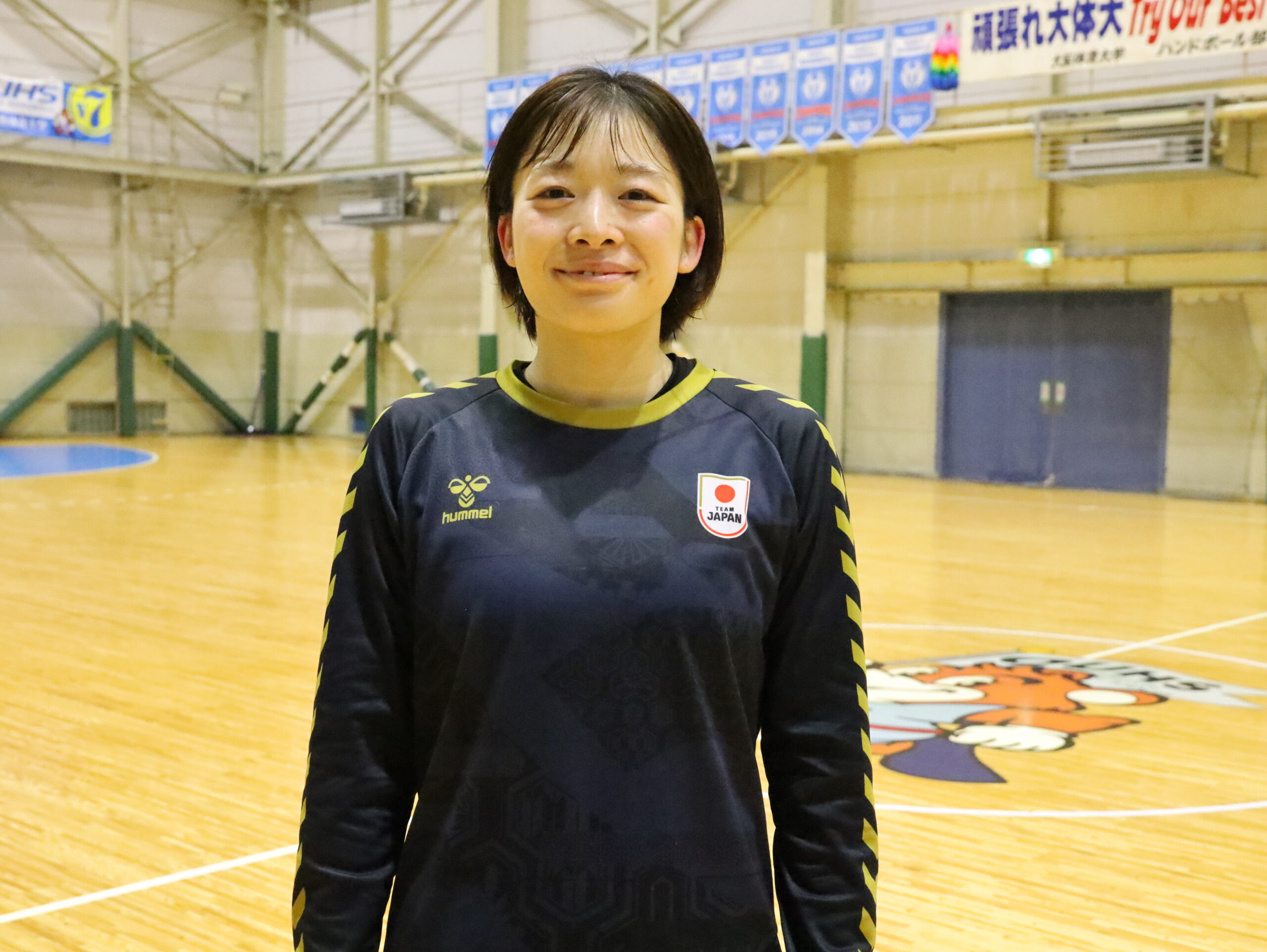 北國銀行・犀藤菜穂選手。ハンドボール教室を通じて知り合った珠洲市の方々への思いを語った